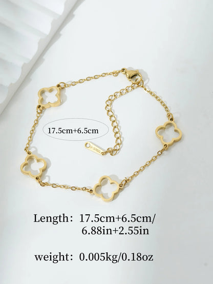 1Pc Lucky Luxury Fashion Flower Decor Bracelet for Women for Daily Decoration Gifts for Friends Mom Gifts Party Favors Jewelry