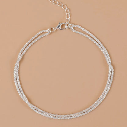 Sterling Silver Ankle Bracelets for Women Dainty Adjustable Layered Anklet Set Stackable Cuban Link Anklets Beach Jewelry
